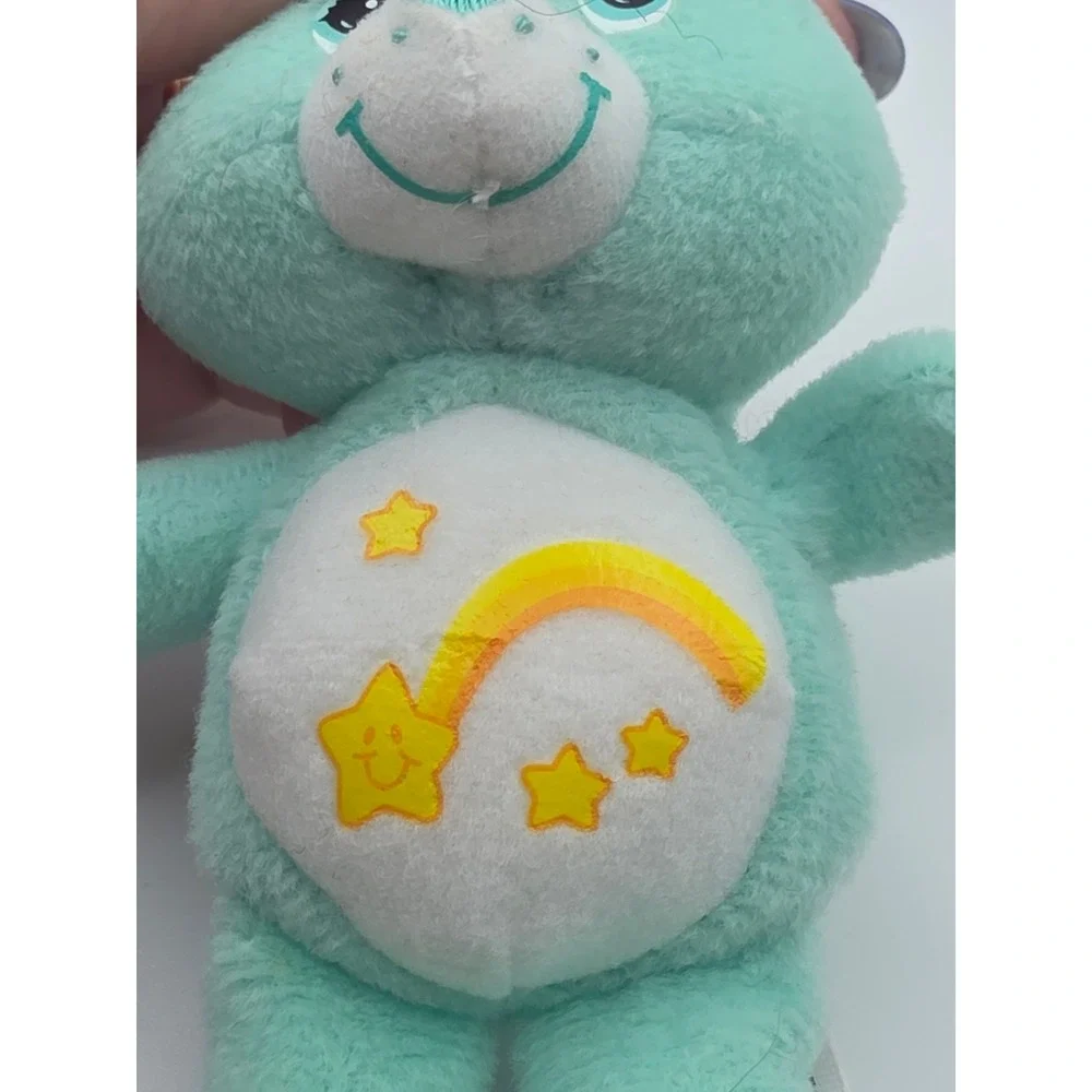 Care Bears Wish Bear 6in Mint Green Excellent 2004 Play Along Plush Toy